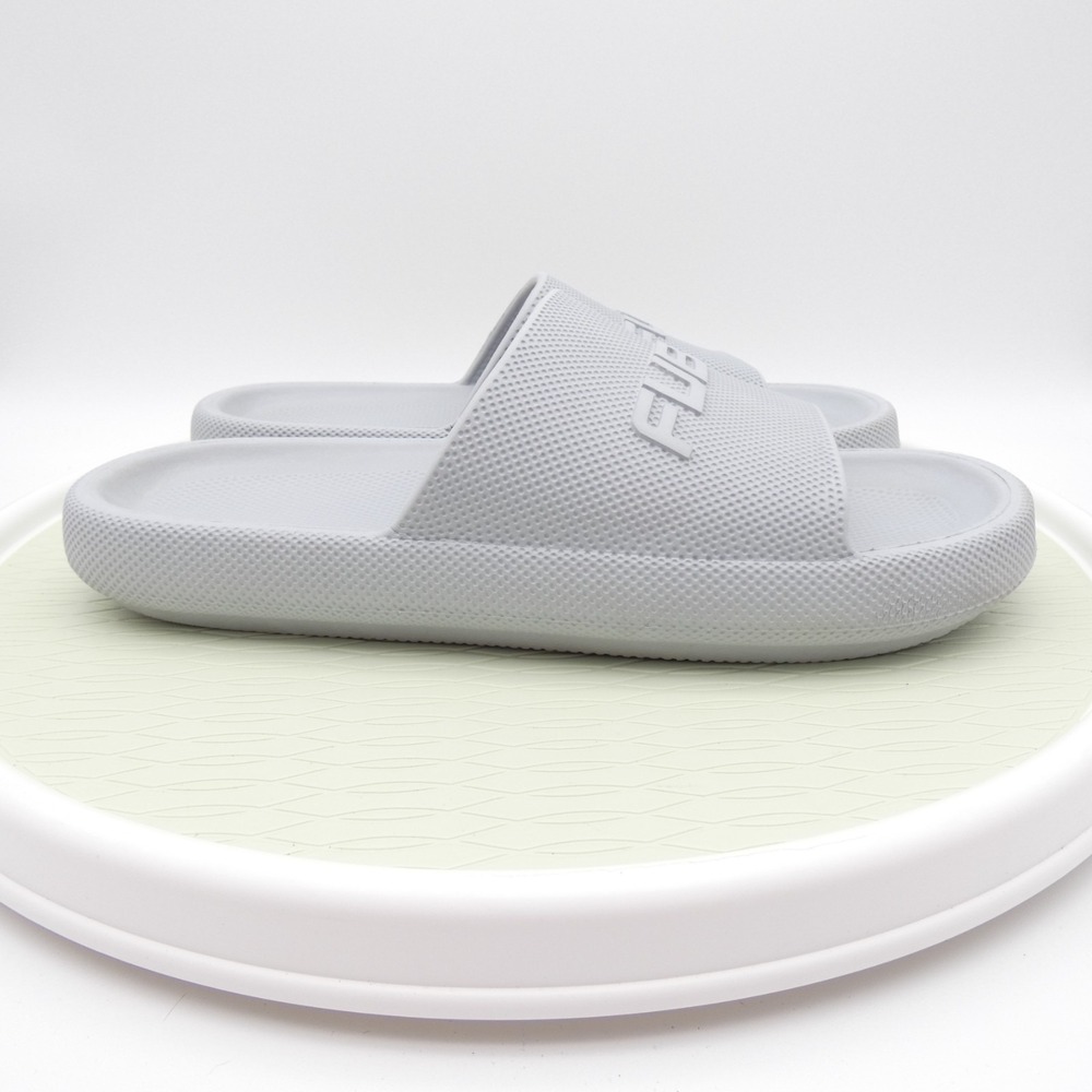 Fubu Plush Comfort Mens US 13 Slide Sandals Light Gray Slip On Open Toe Casual - Picture 3 of 8